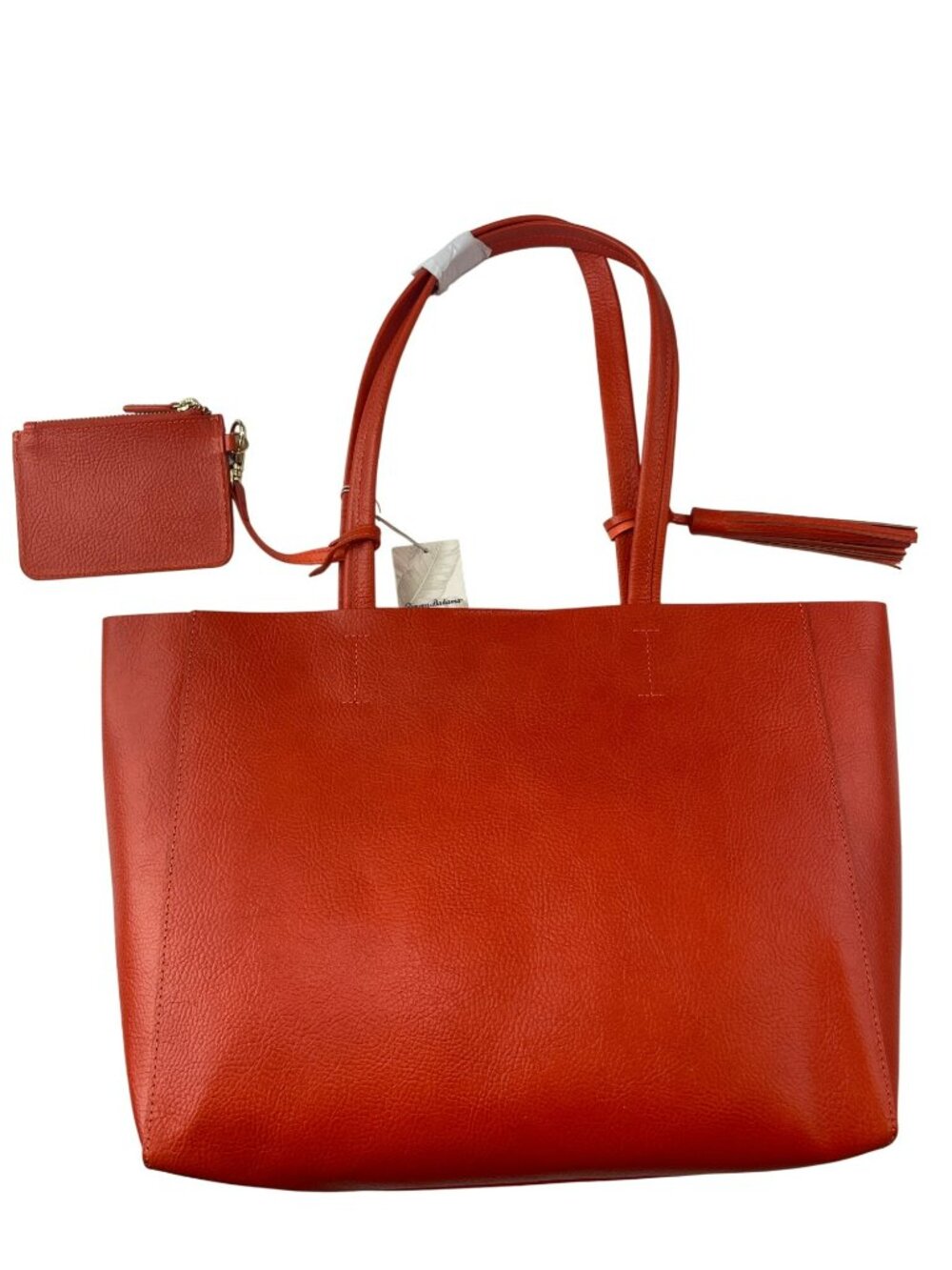Tommy Bahama Perforated Orange Leather Tote W/Tassel & Match Pouch MSRP$185 NWT - Picture 8 of 10